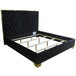 Lucille 78" King Bed in Black with Gold Detail - Furniture Depot