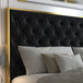 Lucille 78" King Bed in Black with Gold Detail - Furniture Depot