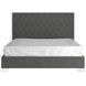 Lucille 78" King Bed in Grey with Silver Detail - Furniture Depot