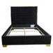 Lucille 60" Queen Bed in Black with Gold Detail - Furniture Depot