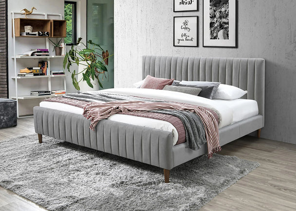 HANNAH-78'' BED-LIGHT GREY - Furniture Depot