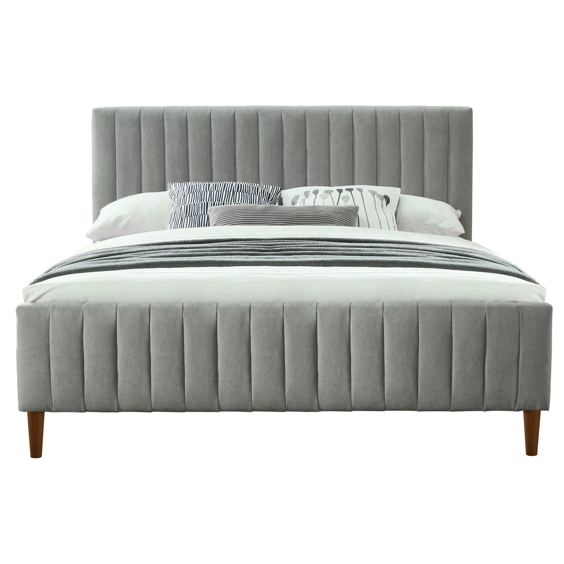 HANNAH-60'' PLATFORM BED-LIGHT GREY - Furniture Depot