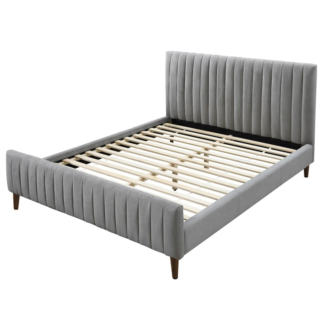 HANNAH-60'' PLATFORM BED-LIGHT GREY - Furniture Depot