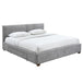 Emilio 78" King Platform Bed with Drawers in Light Grey - Furniture Depot