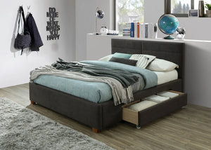 Emilio 60" Queen Platform Bed with Drawers in Charcoal - Furniture Depot