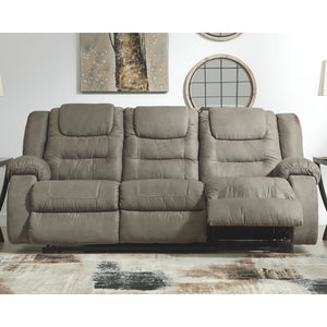 McCade Reclining Sofa & DBL Rec Loveseat w/Console - Cobblestone - Furniture Depot (1635650338869)