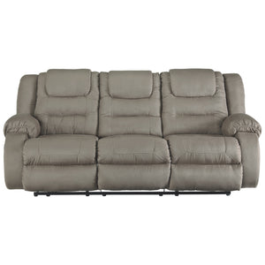 McCade Reclining Sofa & DBL Rec Loveseat w/Console - Cobblestone - Furniture Depot (1635650338869)