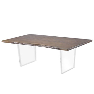 Tammy Live edge Dining Table Acrylic leg set (2pc) - Furniture Depot