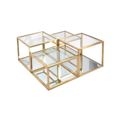 Dalton Multi Level Coffee Table Gold - Furniture Depot