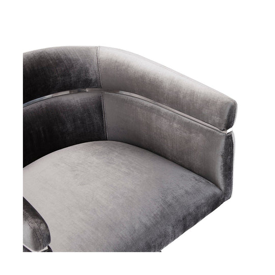 Obi Charcoal Velvet Chair - Furniture Depot