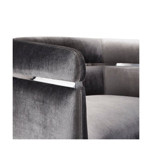 Obi Charcoal Velvet Chair - Furniture Depot