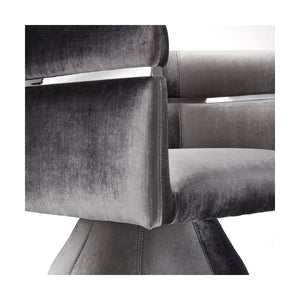 Obi Charcoal Velvet Chair - Furniture Depot