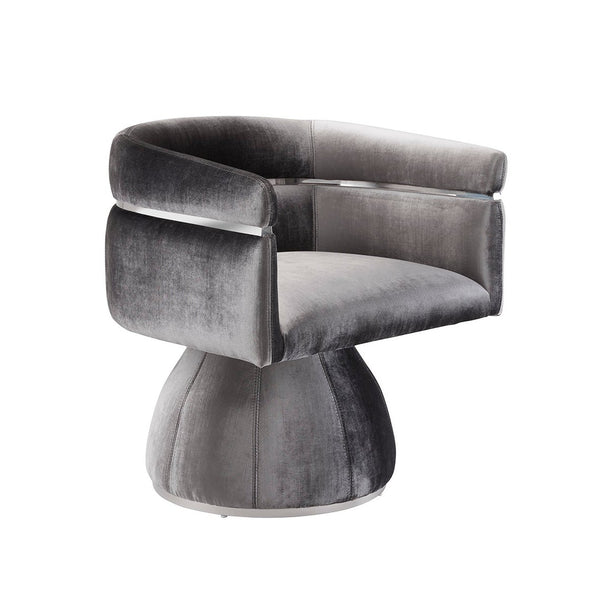 Obi Charcoal Velvet Chair - Furniture Depot