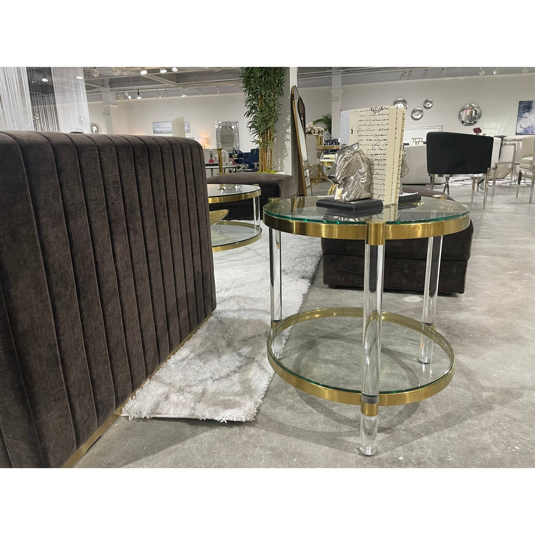 PALOMA END TABLE BRUSHED GOLD - Furniture Depot