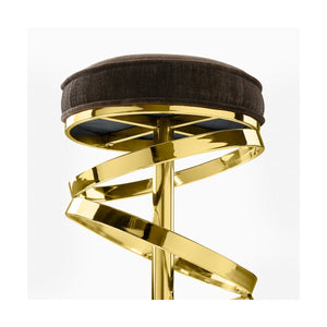 Glam counter stool (Java-chocolate Polished gold frame) - Furniture Depot
