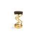 Glam counter stool (Java-chocolate Polished gold frame) - Furniture Depot