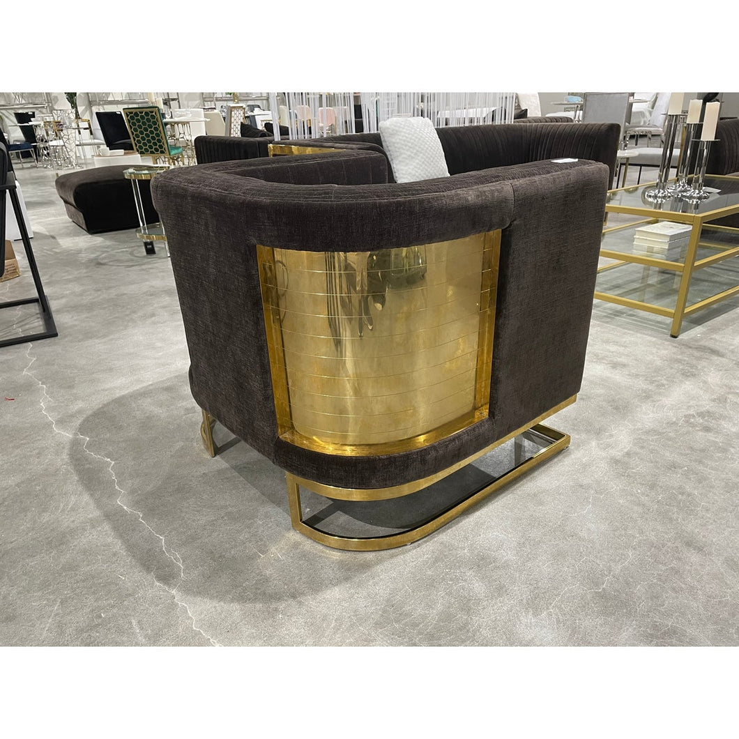 VIENNA chair (Java Chocolate polished gold) - Furniture Depot