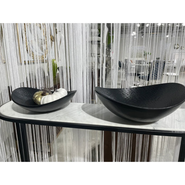 DECORATIVE BOWLS (SET OF 2) - MATTE BLACK - Furniture Depot