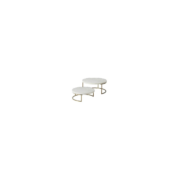 NESTING SERVERS (SET OF 2) GOLD - Furniture Depot