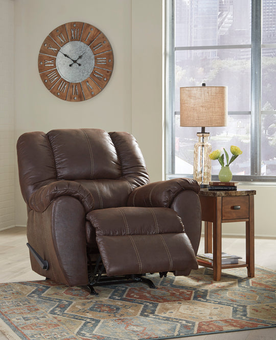 McGann Rocker Recliner - Walnut - Furniture Depot