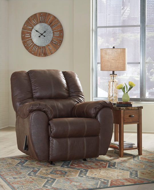 McGann Rocker Recliner - Walnut - Furniture Depot