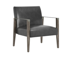 Earl Lounge Chair Ash Grey Brentwood Charcoal Leather