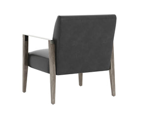 Earl Lounge Chair Ash Grey Brentwood Charcoal Leather