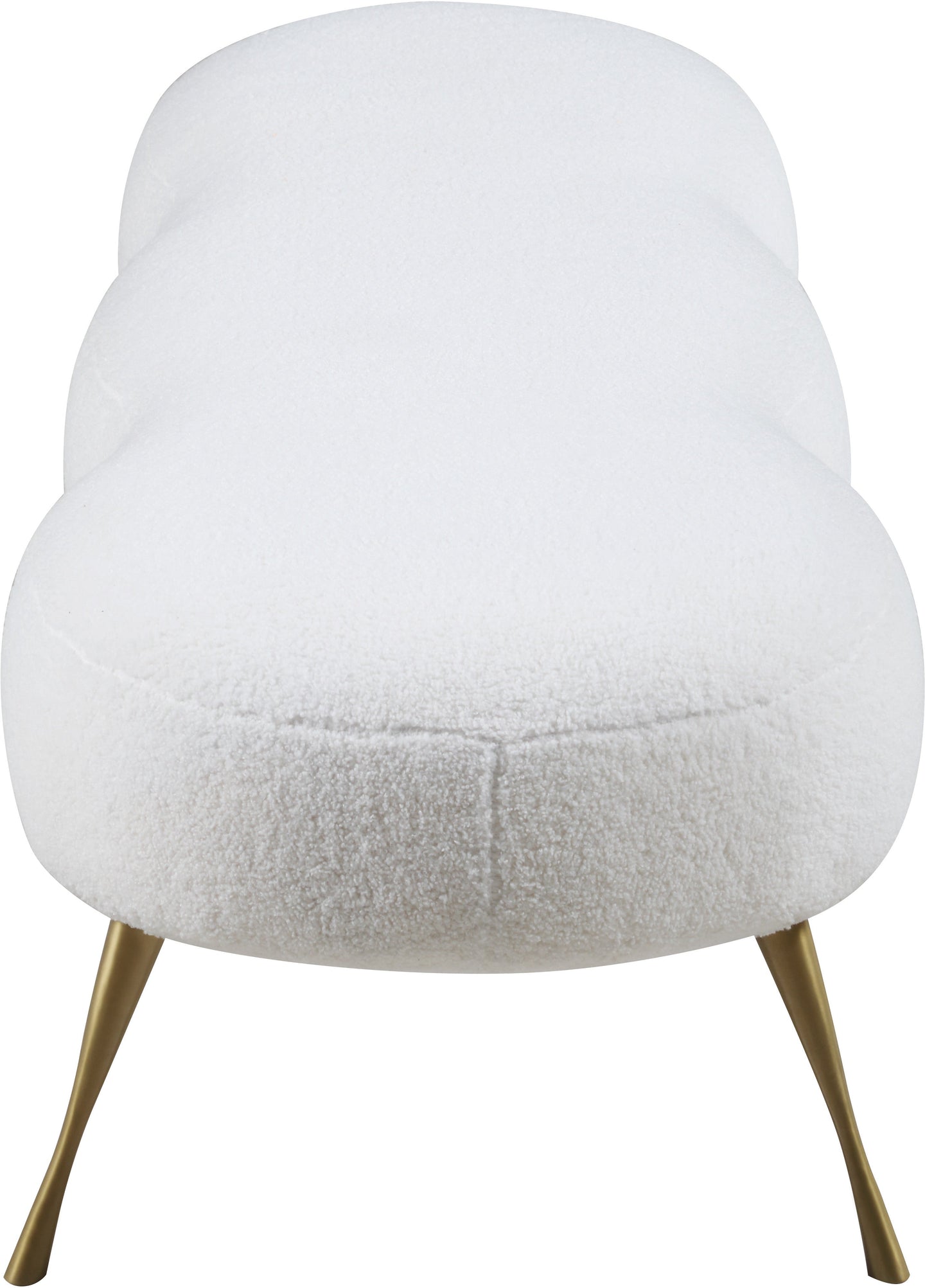 Nube White Faux Sheepskin Fur Bench - Furniture Depot