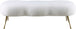 Nube White Faux Sheepskin Fur Bench - Furniture Depot