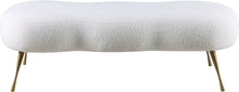 Load image into Gallery viewer, Nube White Faux Sheepskin Fur Bench - Furniture Depot