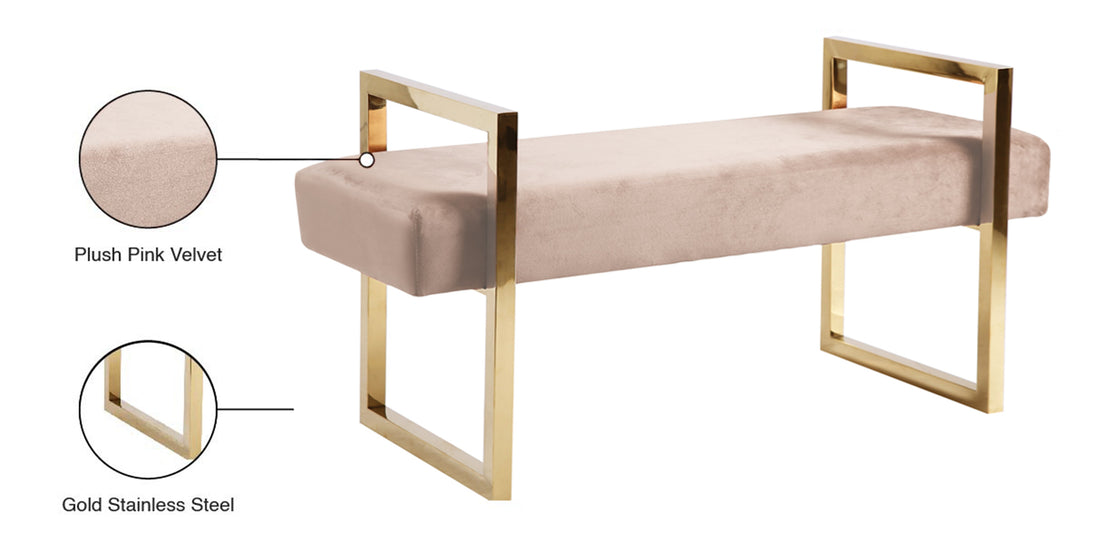 Olivia Velvet Bench - Furniture Depot