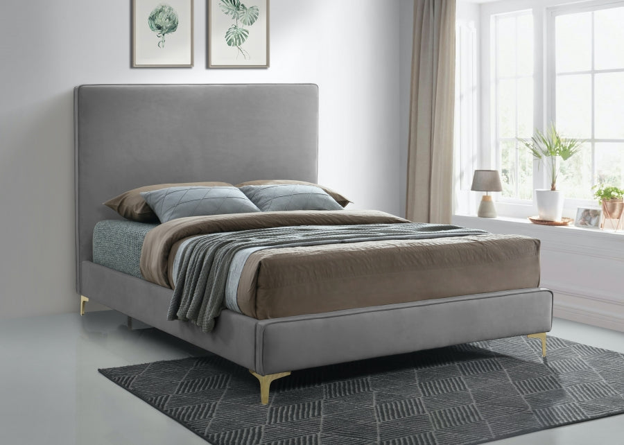 Geri Velvet Bed - Furniture Depot