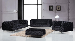 Mercer Velvet Ottoman - Furniture Depot (7679010701560)