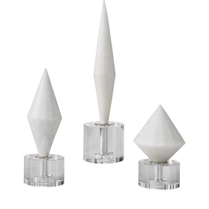 Alize Stone Sculptures (Set of 3) White