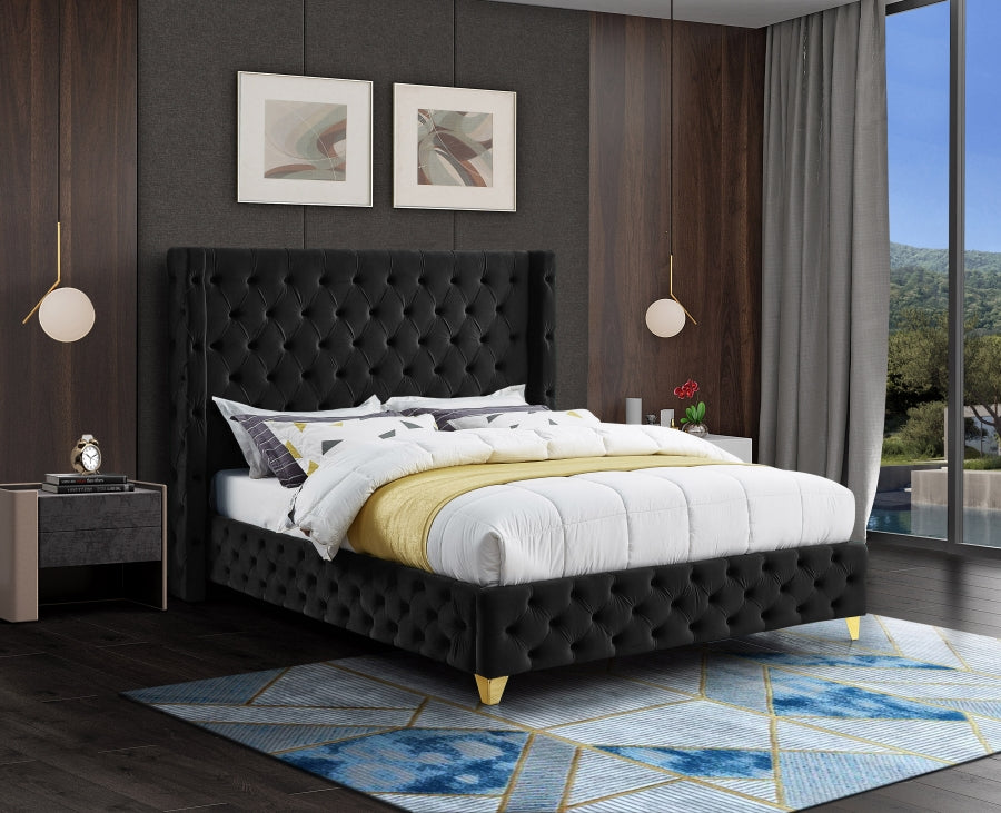 Savan Velvet Bed - Furniture Depot (7679026397432)