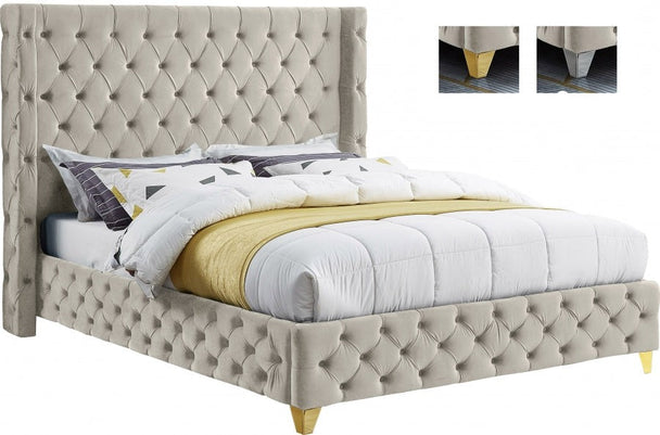 Savan Velvet Bed - Furniture Depot (7679026397432)