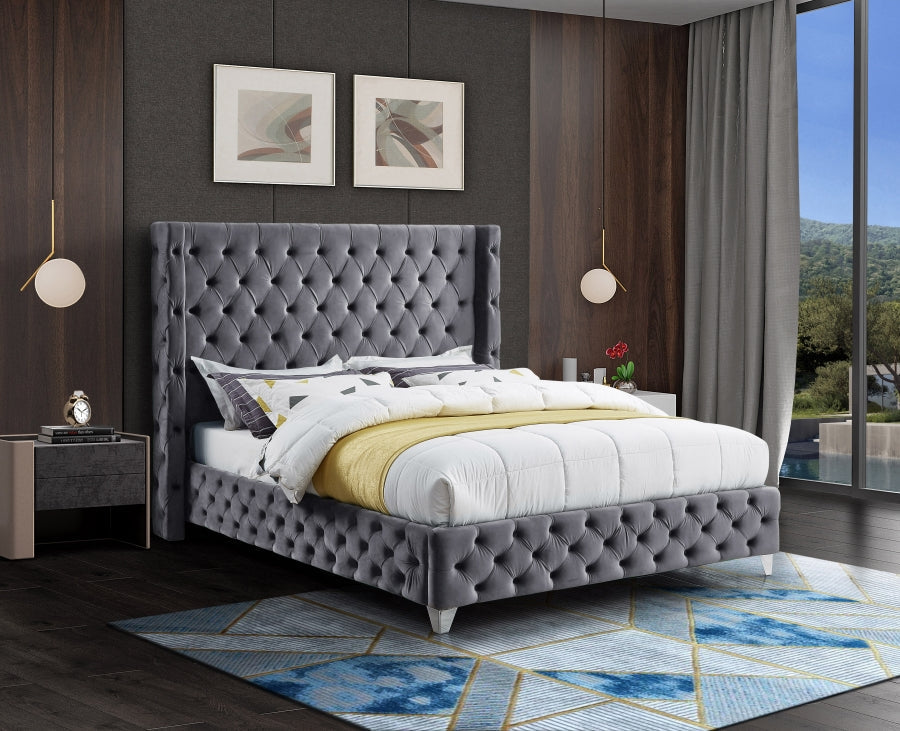 Savan Velvet Bed - Furniture Depot (7679026397432)