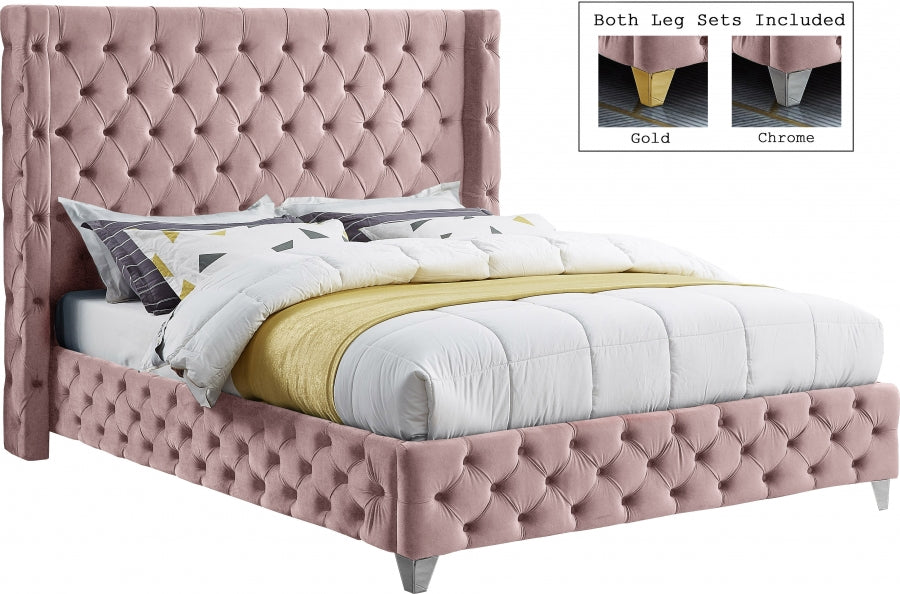 Savan Velvet Bed - Furniture Depot (7679026397432)