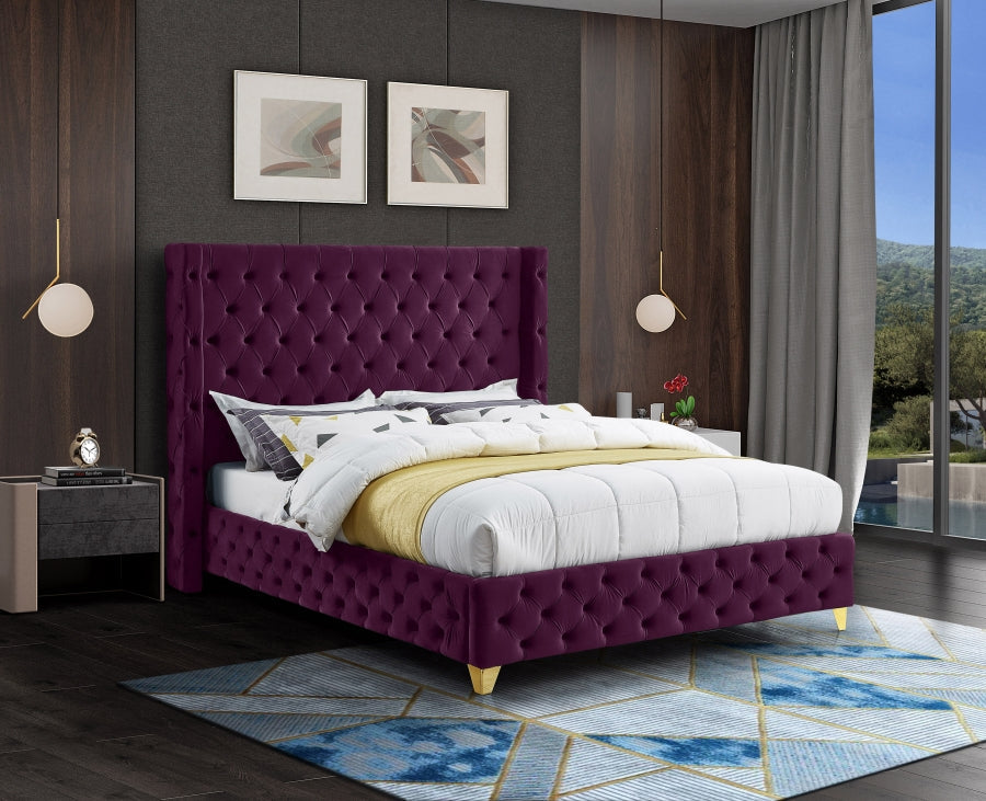 Savan Velvet Bed - Furniture Depot (7679026397432)