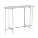 Ida White Marble Top Console Table: Silver Frame - Furniture Depot
