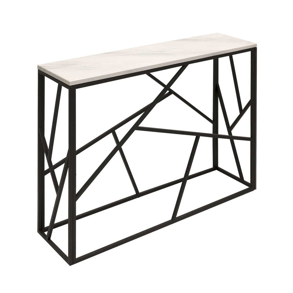 Carole Marble Console Table (Black Frame) - Furniture Depot