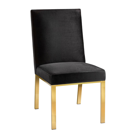 Wellington Black Velvet Gold Dining Chair - Furniture Depot