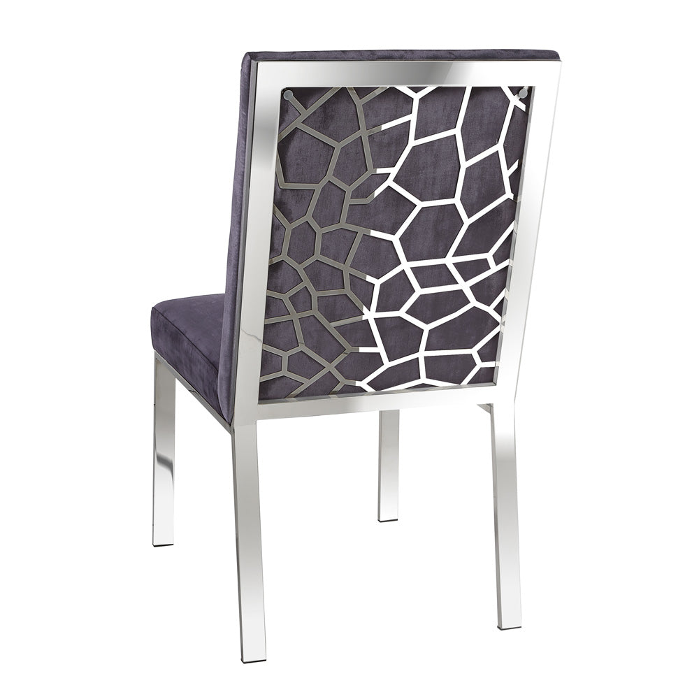 Wellington Charcoal Velvet Dining Chair - Furniture Depot