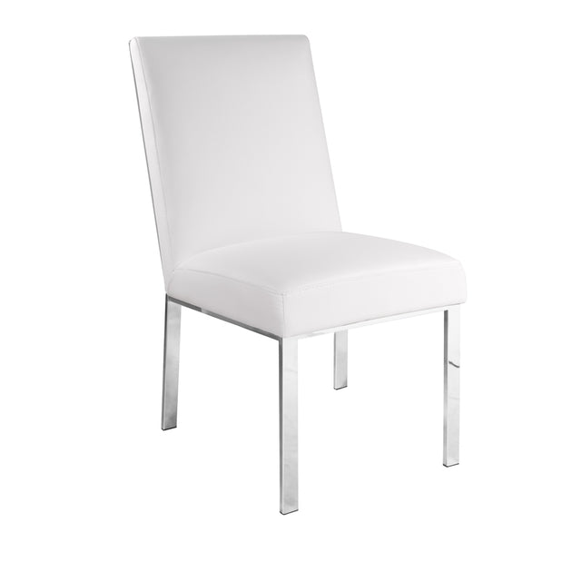 Wellington White PU Fabric Dining Chair - Furniture Depot