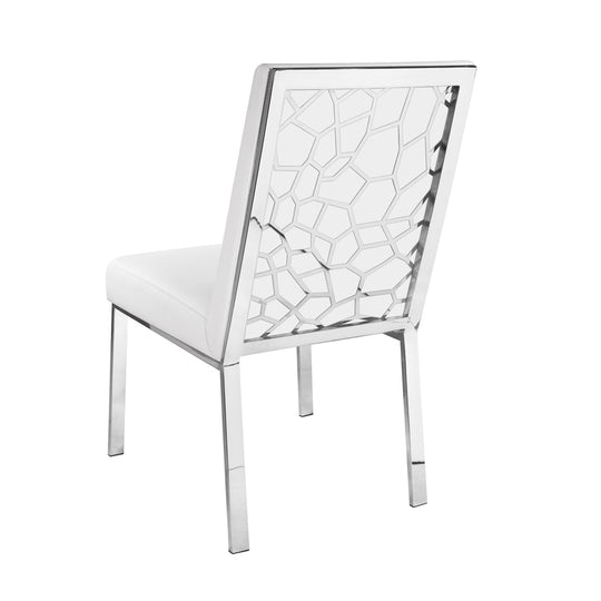 Wellington White PU Fabric Dining Chair - Furniture Depot