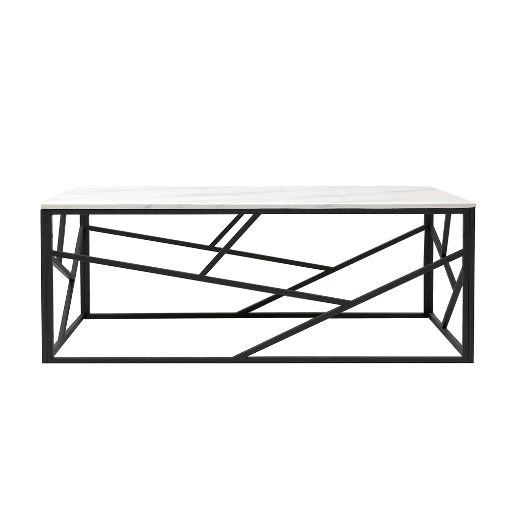 Carole Marble Coffee Table (Black Frame) - Furniture Depot