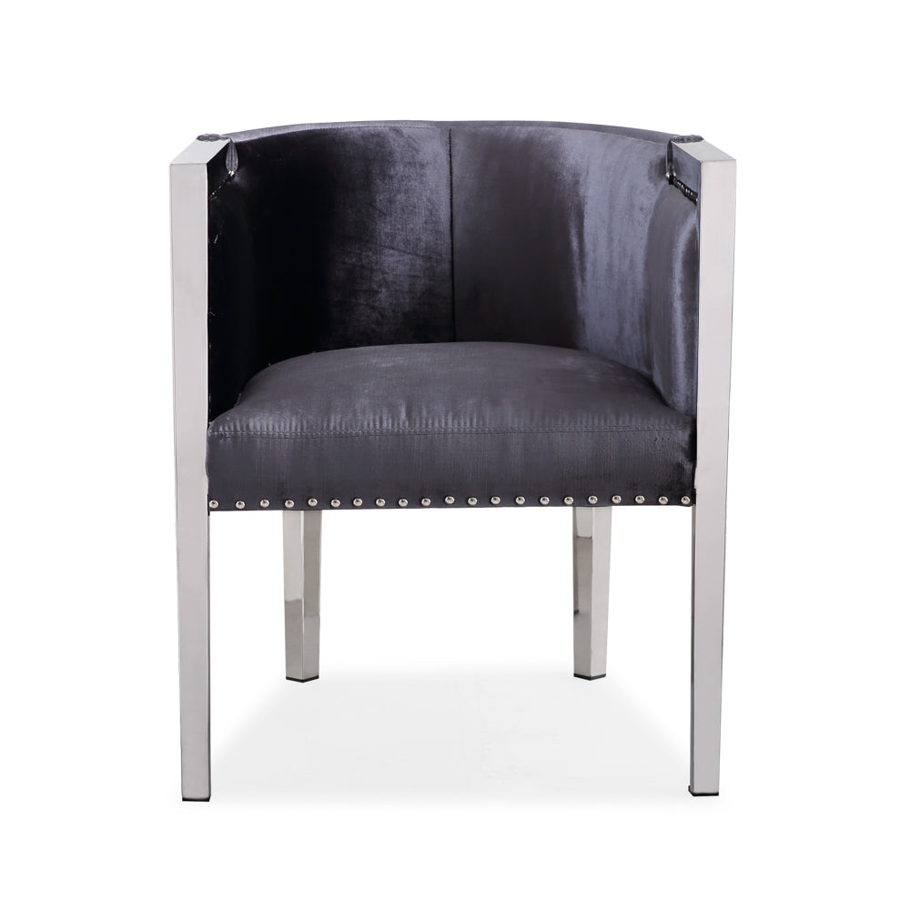 Elvis Charcoal Velvet Chair - Furniture Depot