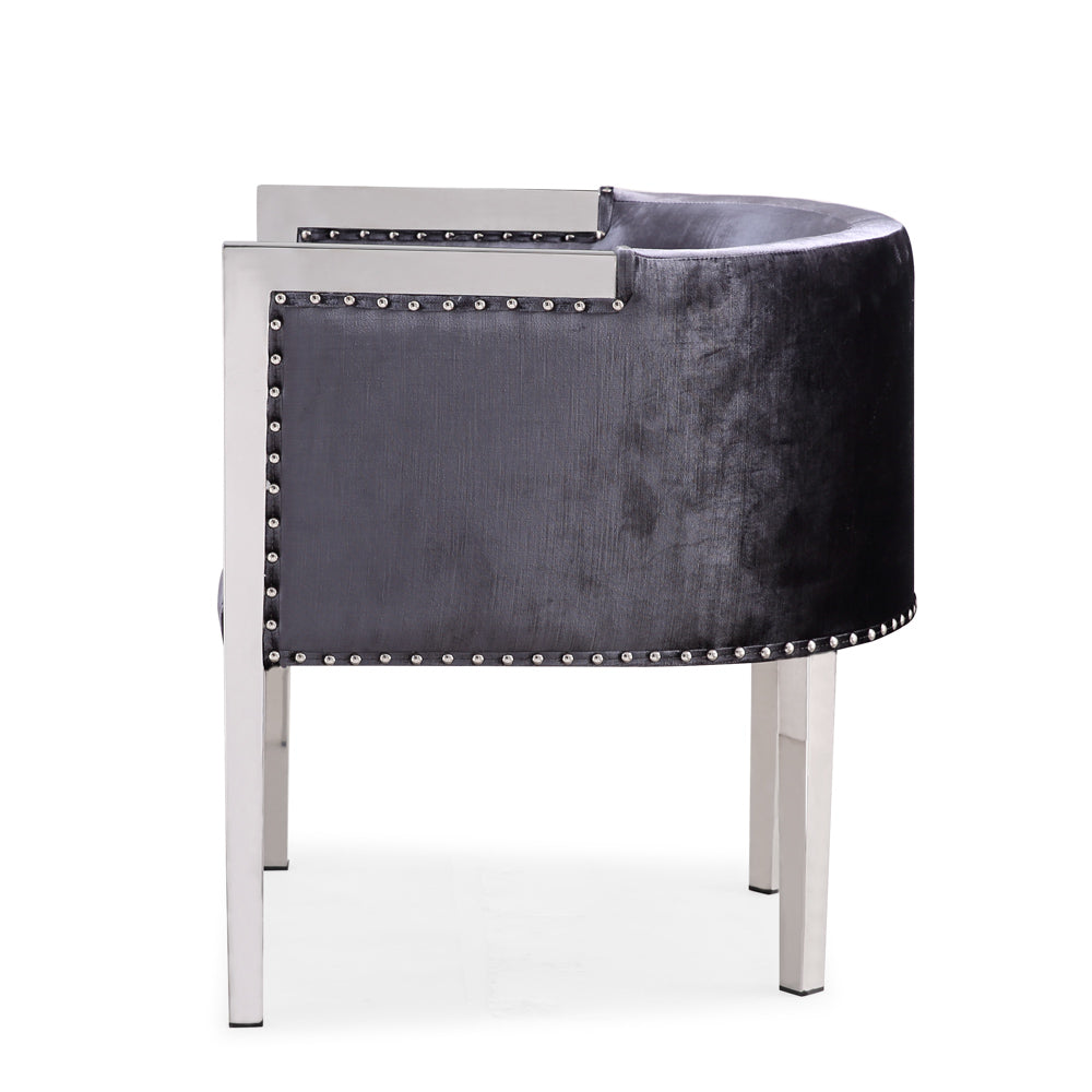 Elvis Charcoal Velvet Chair - Furniture Depot