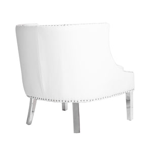 Lucy White Leatherette Steel Chair - Furniture Depot