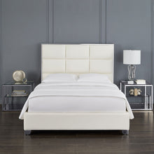 Load image into Gallery viewer, Blair White Leatherette Bed (King size) - Furniture Depot